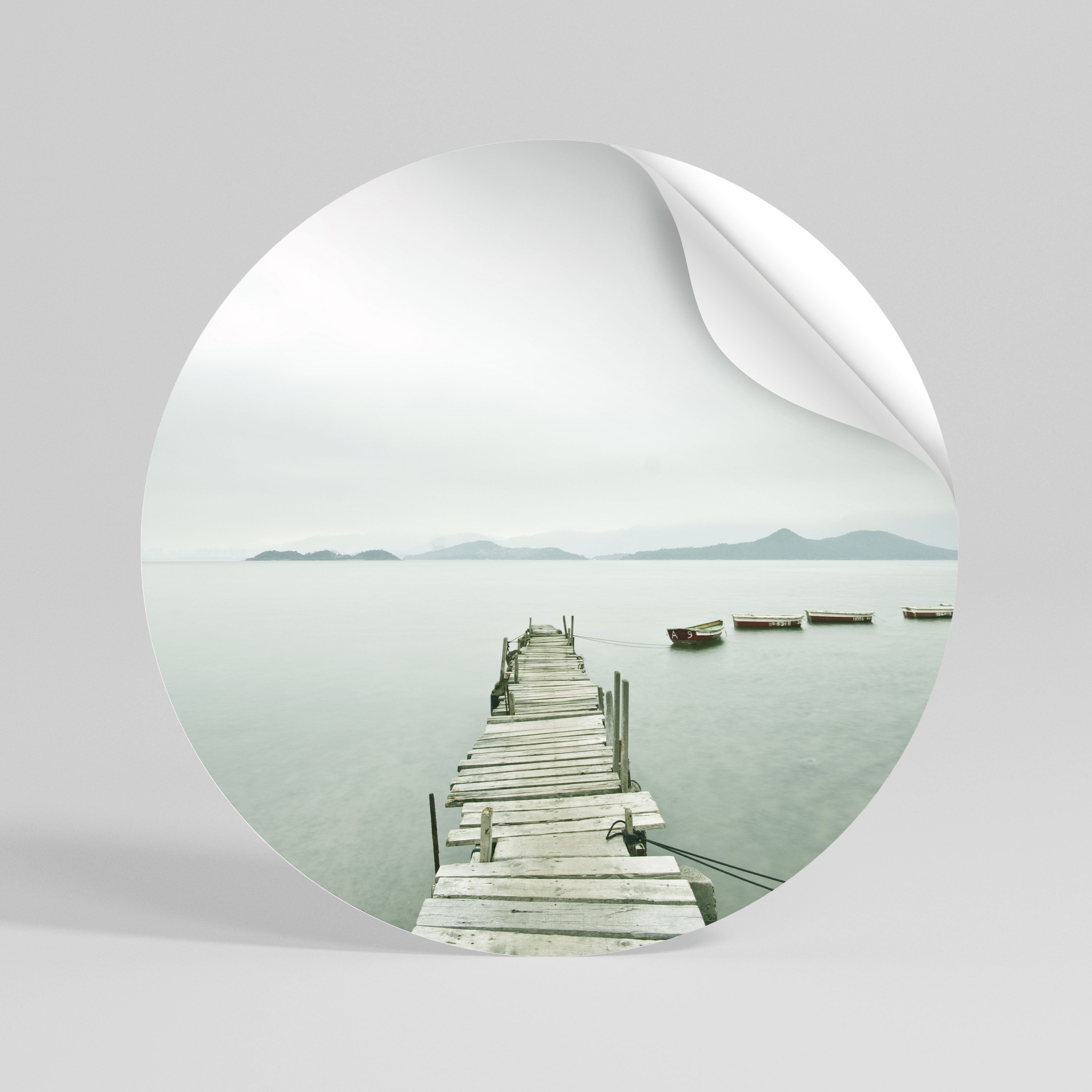 TIDAL HARMONY Peel and Stick Round Sticker