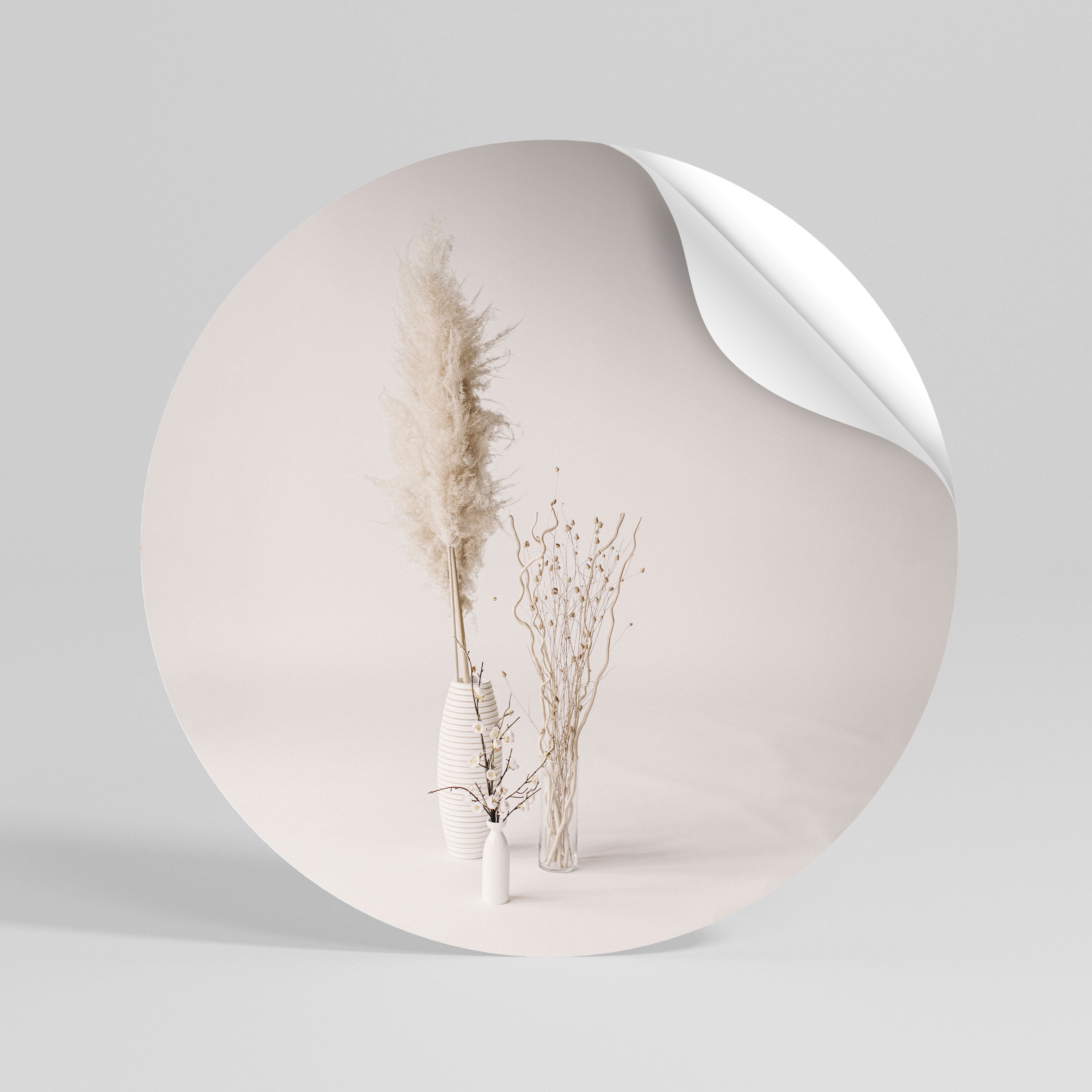 WHISPERING VASES Peel and Stick Round Sticker