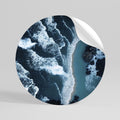 COSMIC COASTLINE Peel and Stick Round Sticker