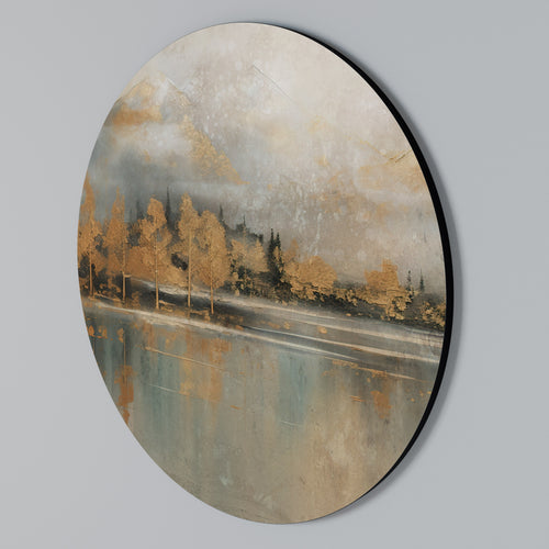 ECHOES OF GOLDEN DAWN Round Wall Art