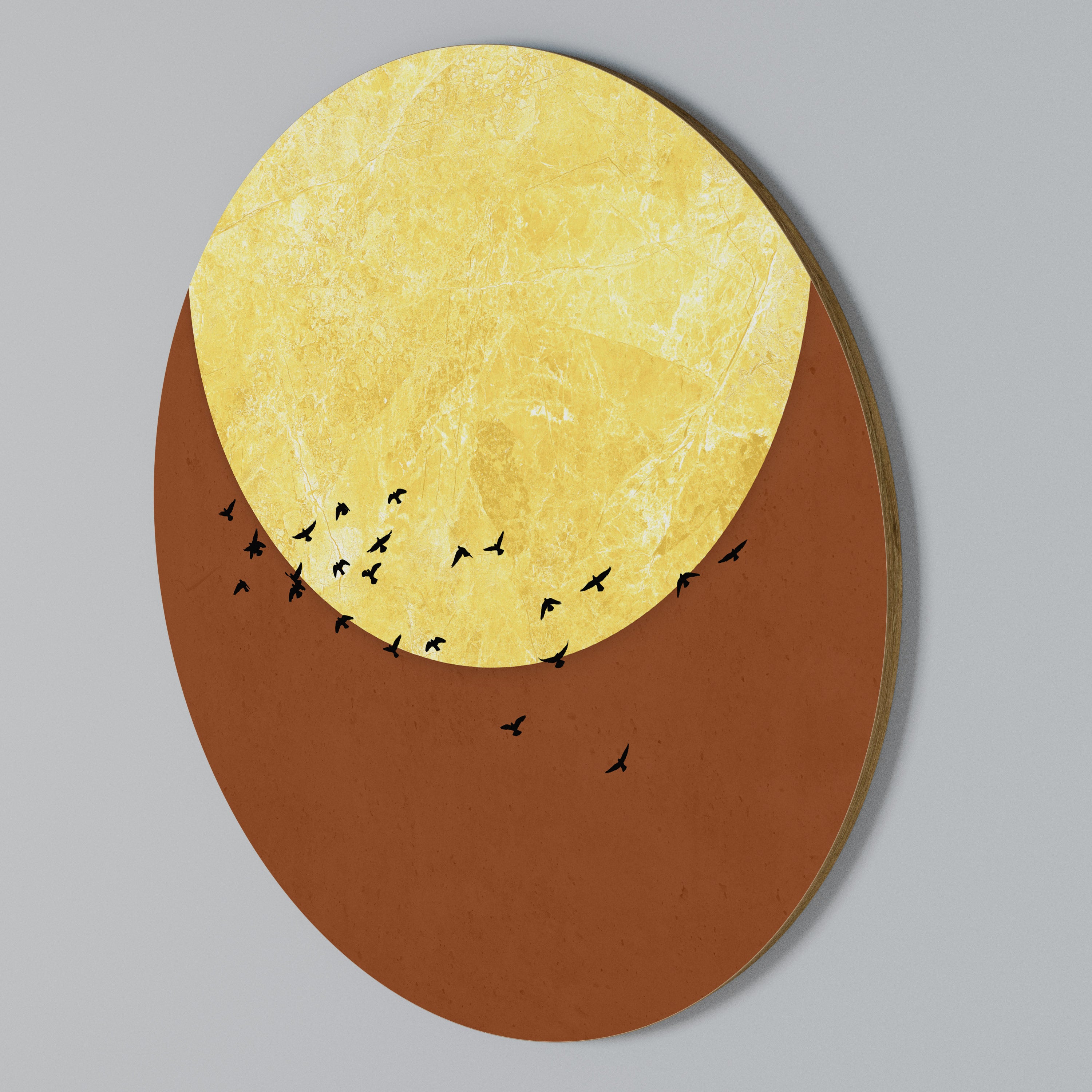 MOONLIT MIGRATION Round Wall Art