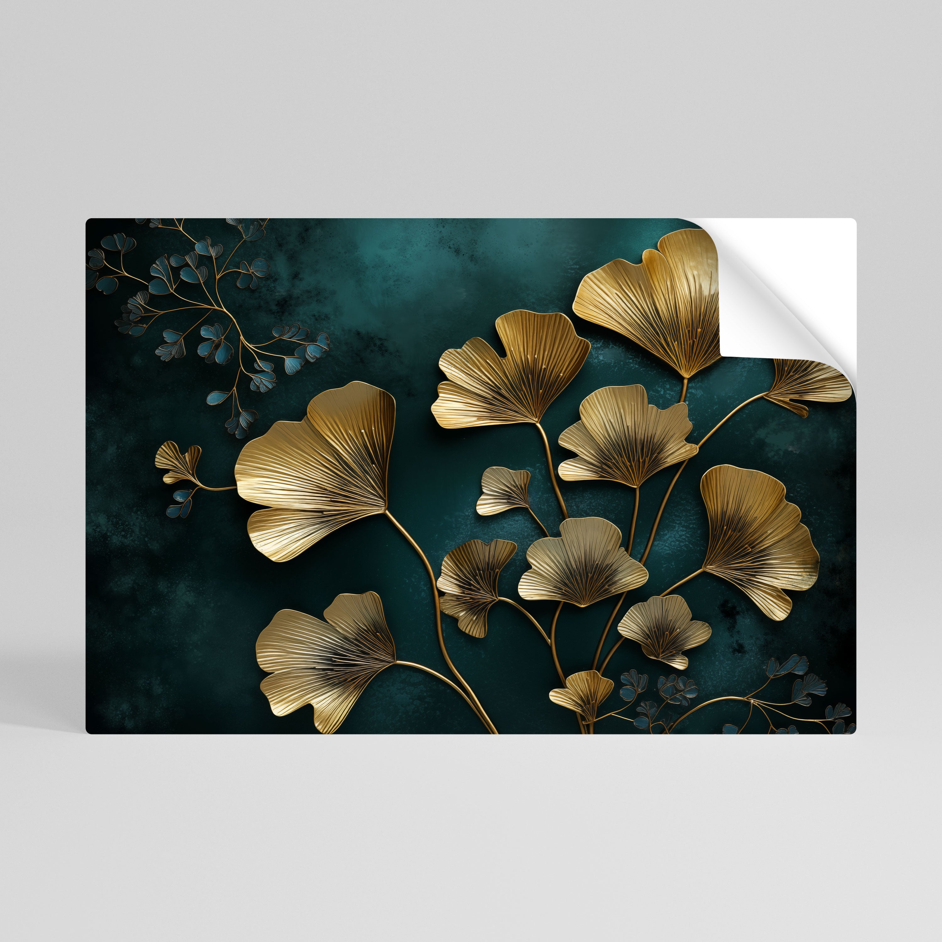 GOLDEN FLORA FANTASY Peel and Stick Horizontal Poster