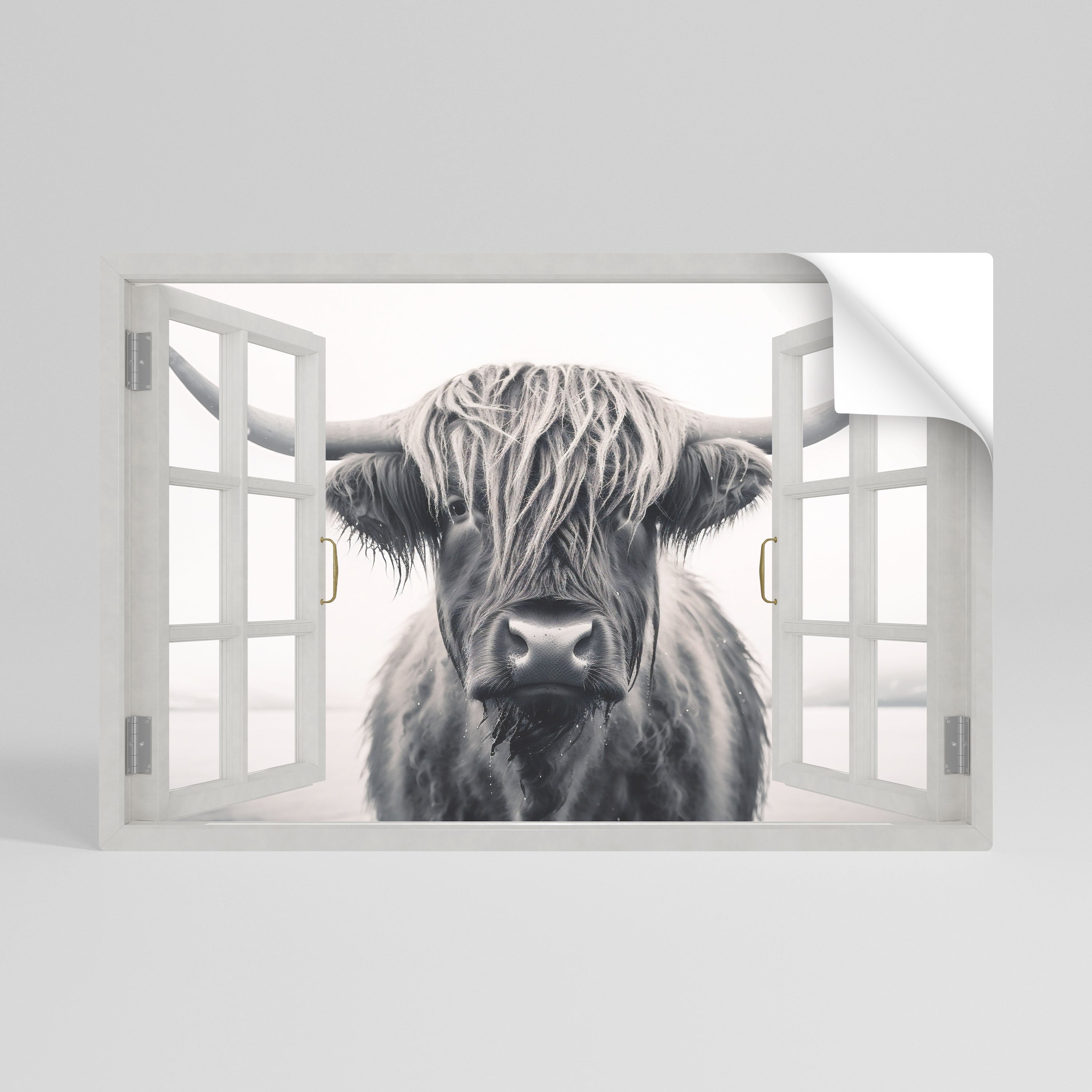 WILDLY WINDOWED VIEWS Peel and Stick Horizontal Poster