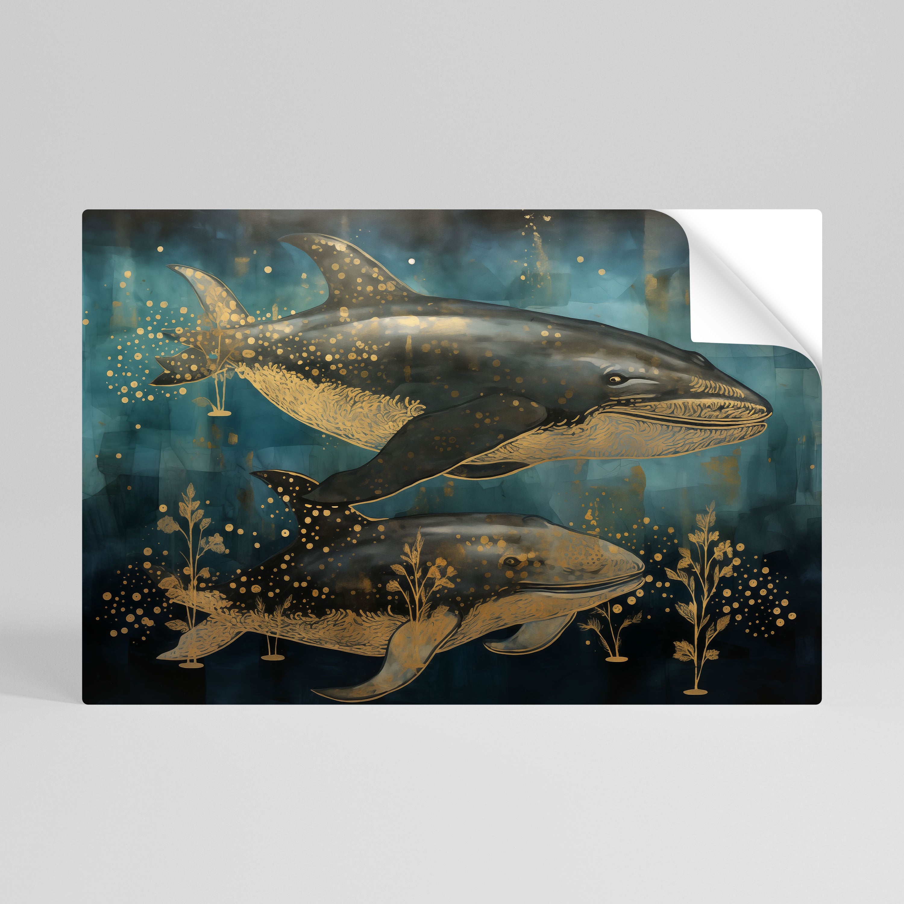 AQUATIC ELEGANCE Peel and Stick Horizontal Poster