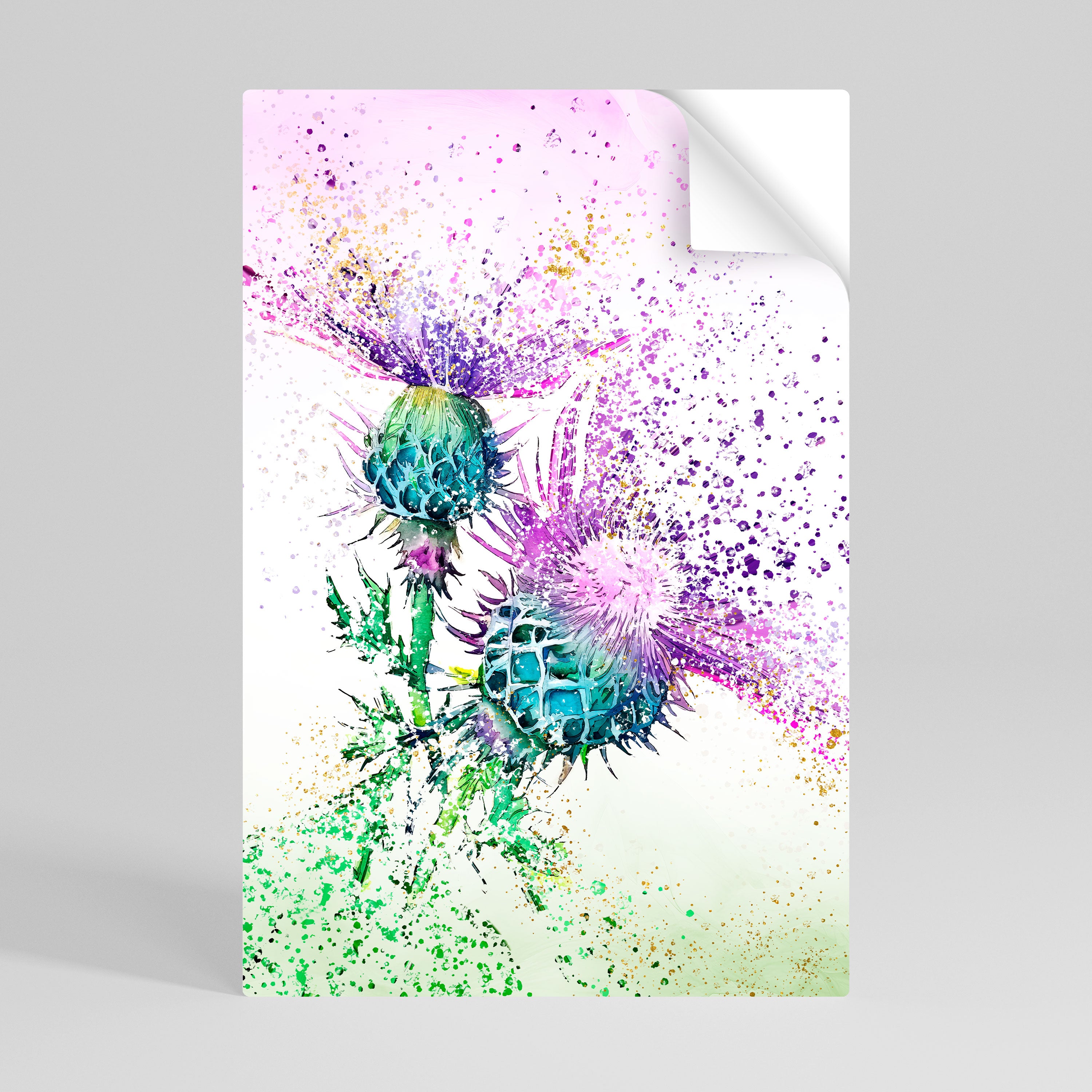 COLORFUL THISTLE DANCE Peel and Stick Vertical Poster